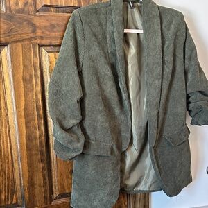 Italy 🇮🇹 Olive Green Corduroy Blazer
